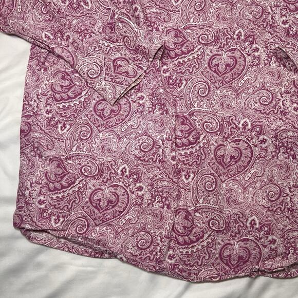 Wrangler Western Shirt Mens Size XL Pink Paisley Floral Breast Cancer Pearl Snap - Picture 14 of 16